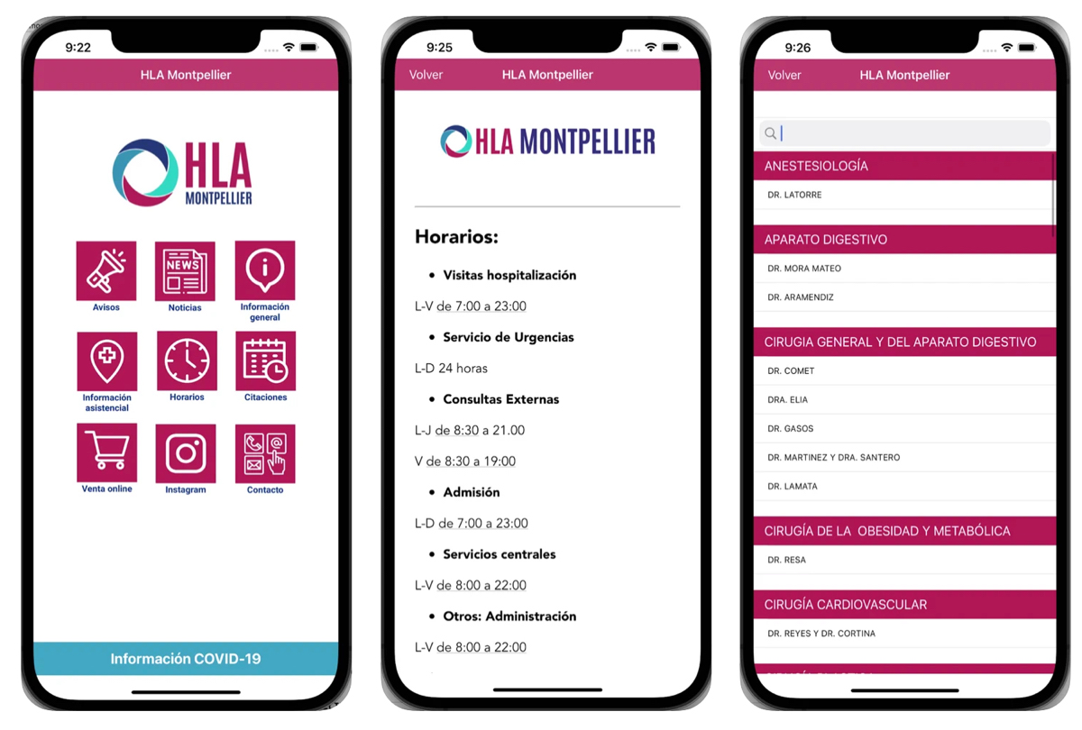 Lanzamiento app móvil Android e iOS HLA Montpellier